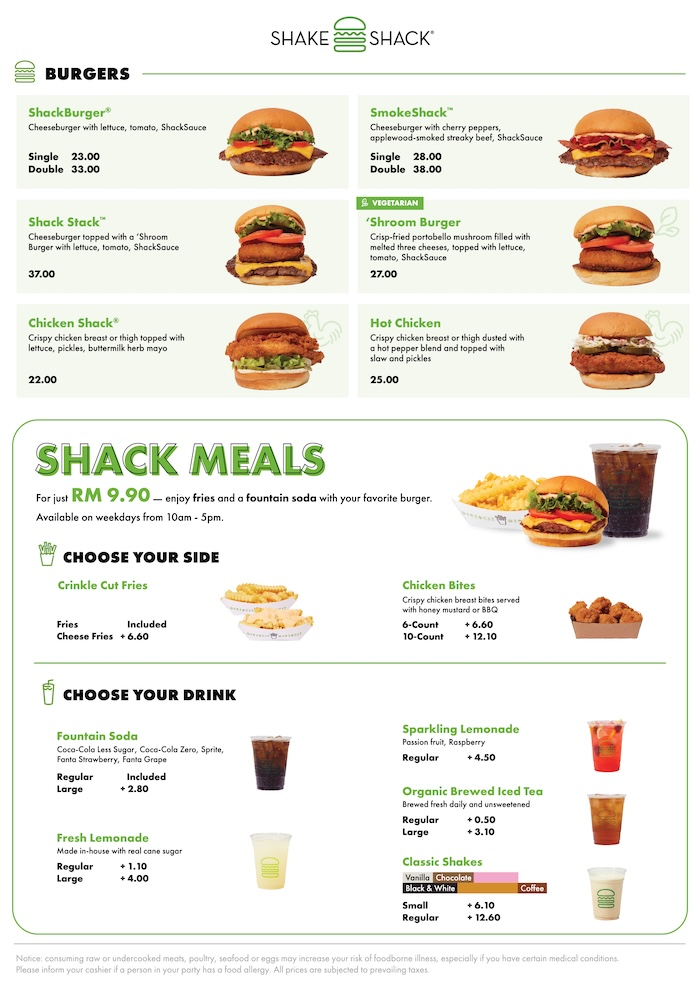 Popular Items Of Shake Shack Menu